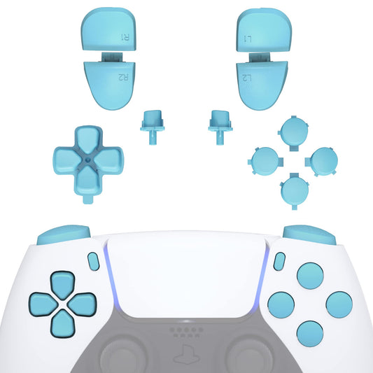 eXtremeRate Replacement D-pad R1 L1 R2 L2 Triggers Share Options Face Buttons  Heaven Blue Full Set Buttons Compatible with ps5 Controller BDM-030 BDM-040 BDM-050 - Controller NOT Included