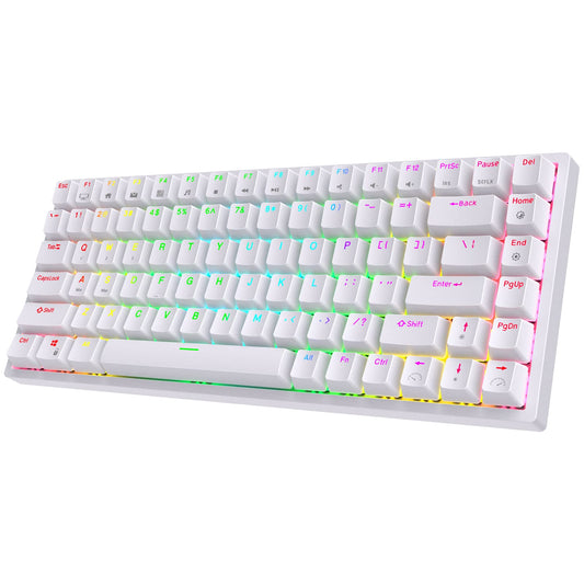 RK ROYAL KLUDGE RK84 Wireless RGB 75% Triple Mode BT5.0/2.4G/USB-C Hot Swappable Mechanical Keyboard  84 Keys BT5.0 Gaming Keyboard w/High-Capacity Battery  Quiet Red Switch