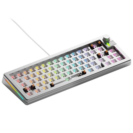 Glorious Gaming - GMMK 3 PRO Barebones Custom Keyboard Kit w/Knob  Custom Modular Aluminum Body & Gasket System Hotswappable 65% Compact Keyboard  Sound Dampening Foam  Aluminum Switch Plate (Silver)