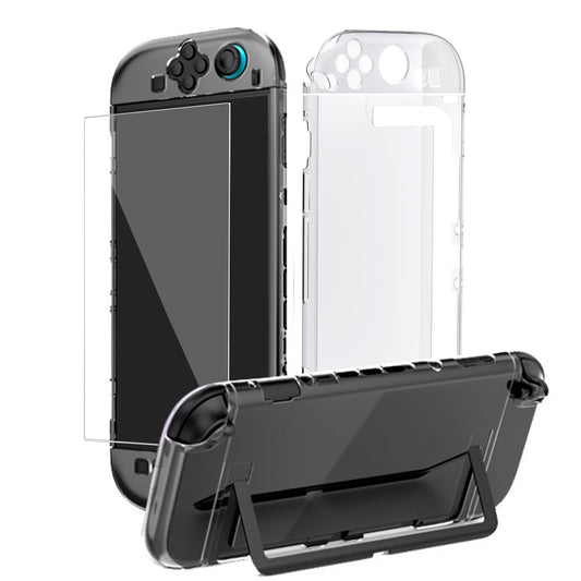 Clear Dockable Case for Switch 2 with 7.9   Screen Protector Tempered Glass Protective Case Cover fit 2025 Console PC Case Soft TPU Grip Cover for JoyCons Anti-Scratch Shockproof