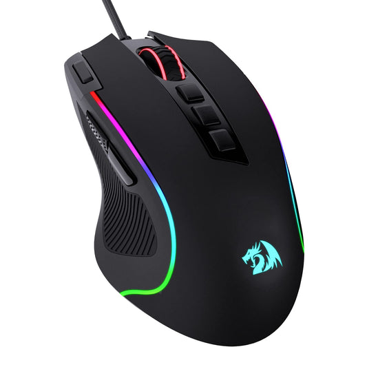 Redragon M612 Predator RGB Gaming Mouse - 8000 DPI, 11 Programmable Buttons, 5 Backlit Modes, Black