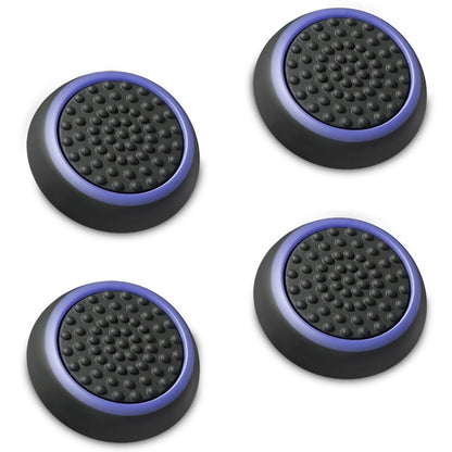 Fosmon Performance Thumb Grips for Nintendo Switch, PS5, Xbox - Black/Blue, 4 Pieces, Model A1669