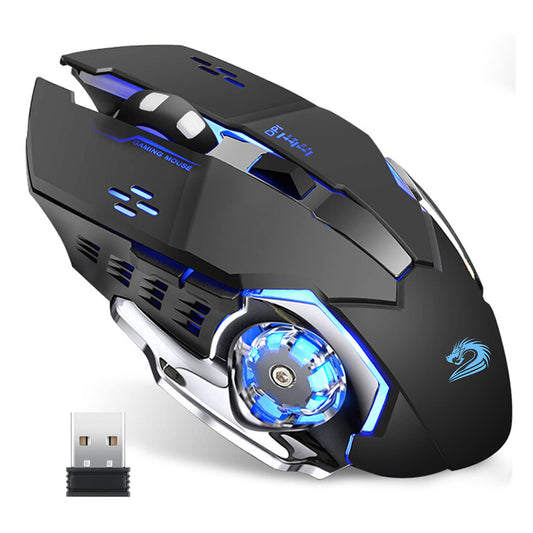 Uciefy Q85 Wireless Gaming Mouse - 2.4G, Ergonomic, Silent, 4 LED Colors, 3 Adjustable DPI, Black