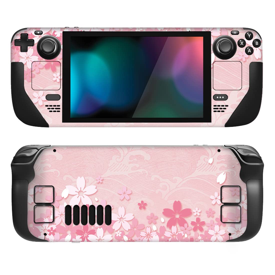PlayVital Full Set Protective Skin Decal for Steam Deck LCD  Custom Stickers Vinyl Cover for Steam Deck OLED - Cherry Blossoms Petals