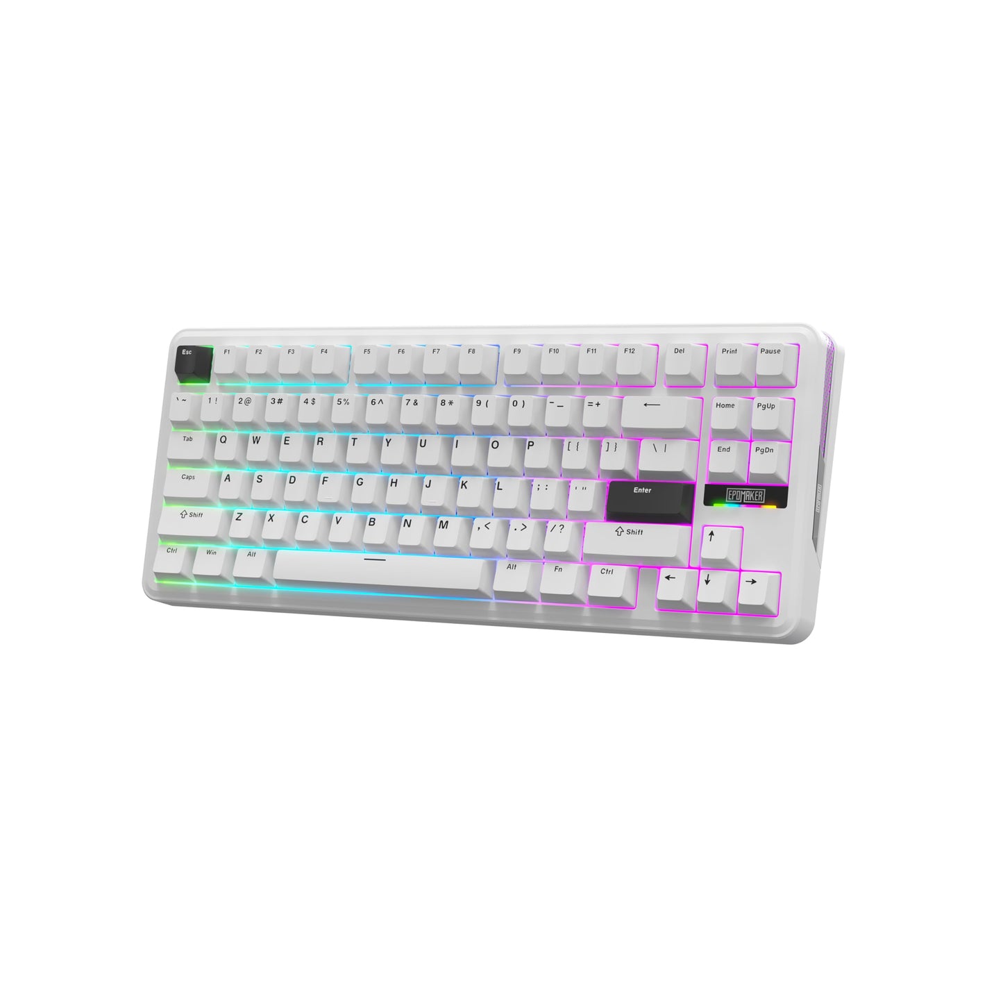 Ematerial nameAKER TH85 QMK/VIA Wireless Gaming Keyboard  BT5.0/2.4GHz/USB-C  Hot Swappable Pre-lubed Custom Milk Blue Tactile Switches  Gasket Creamy Keyboard for PC/Mac/Office/Gaming (White)