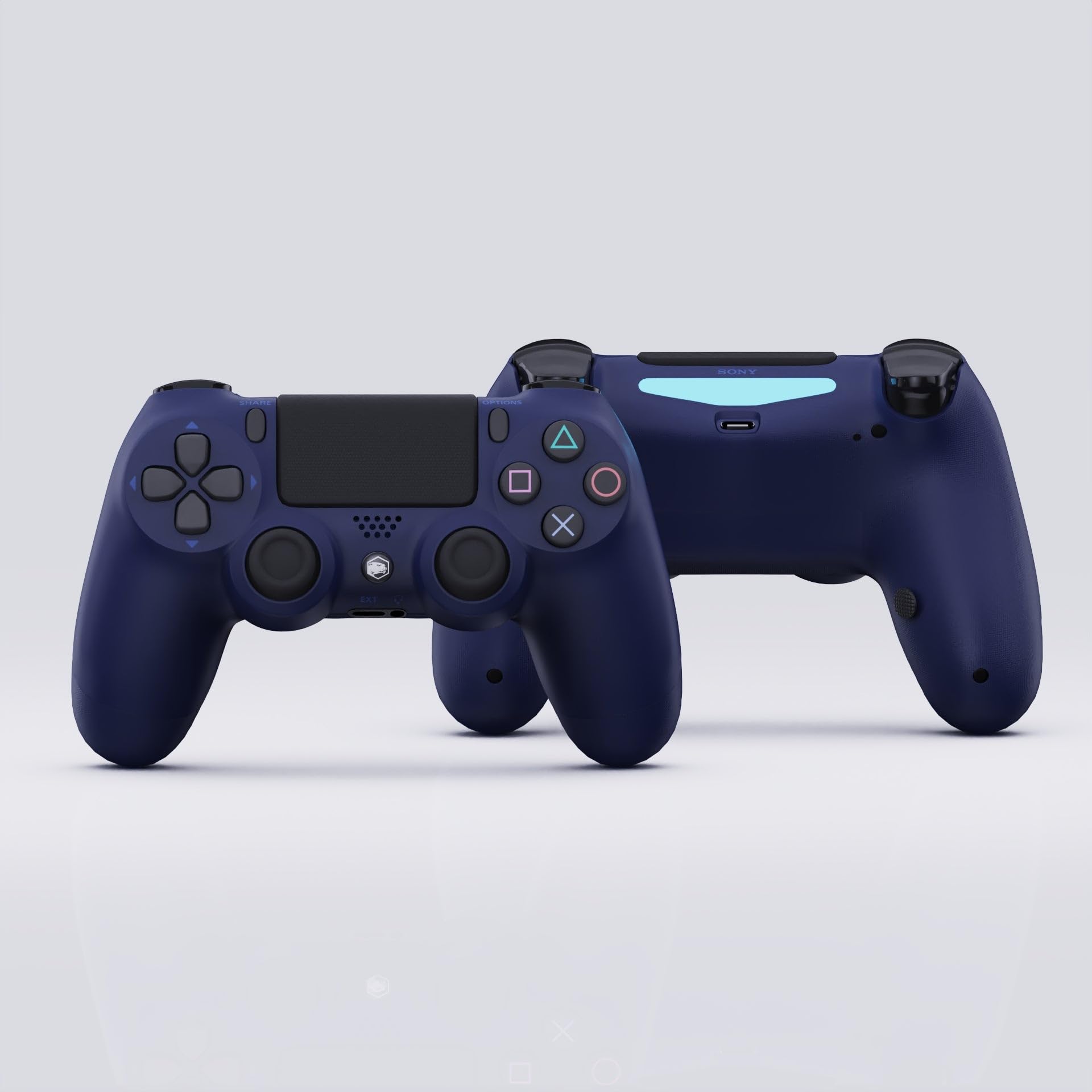 Battle Beaver Basic Pick Controller for PS4 with Rumbles In, TMR, USB-C Upgrade, X/O Rear Buttons, Carrying Case Midnight Blue