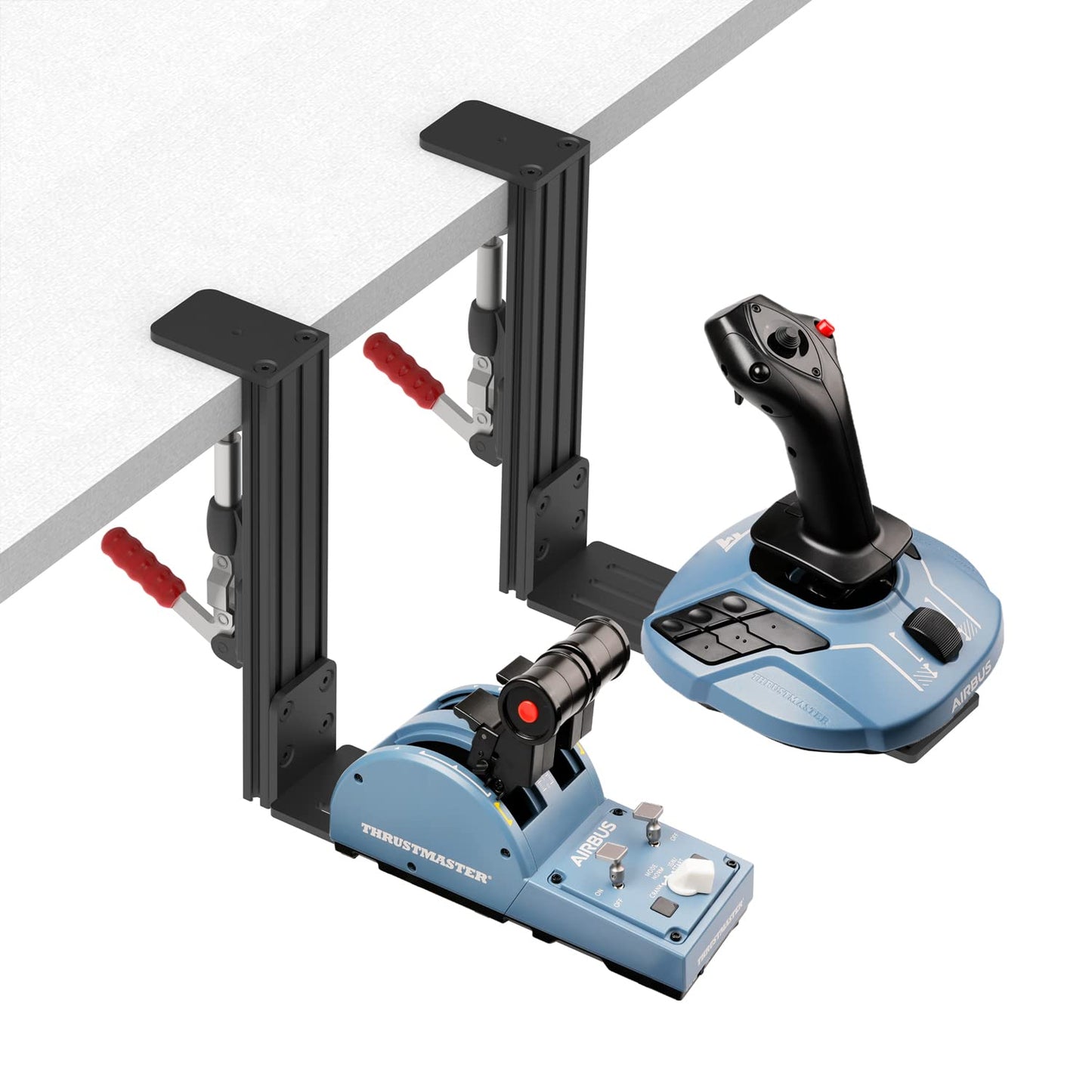 Hikig Desk Mount Hotas Mount Joystick Holder for Logitech X52/X56 & Thrustmaster, 2 Pack, Black