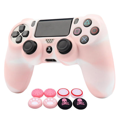 RALAN Pink PS4 Controller Skin Protector - Silicone Cover with 6 Pro Grips, Camouflage Pink & White, Fits PS4 Slim/Pro, 6.0 x 4.0 in