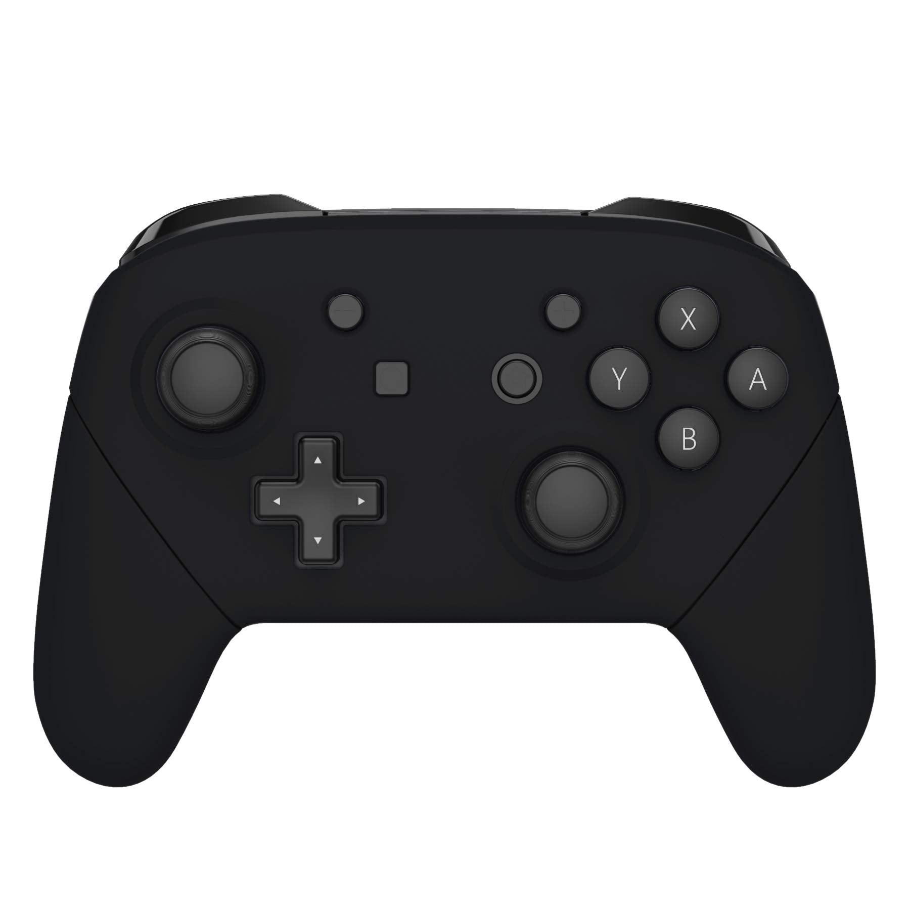 eXtremeRate Black Faceplate Backplate Handles for Nintendo Switch Pro Controller, Soft Touch DIY Replacement Grip Housing Shell 