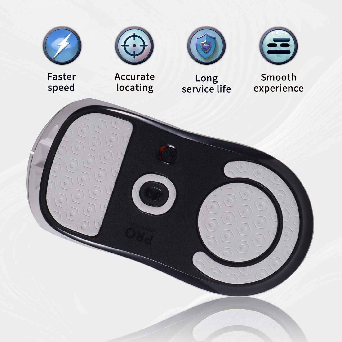 Yiodelu 2-in-1 Sweatproof Grip Tape & Skates for Logitech G Pro X Superlight - Anti-Slip Mouse Skin, White