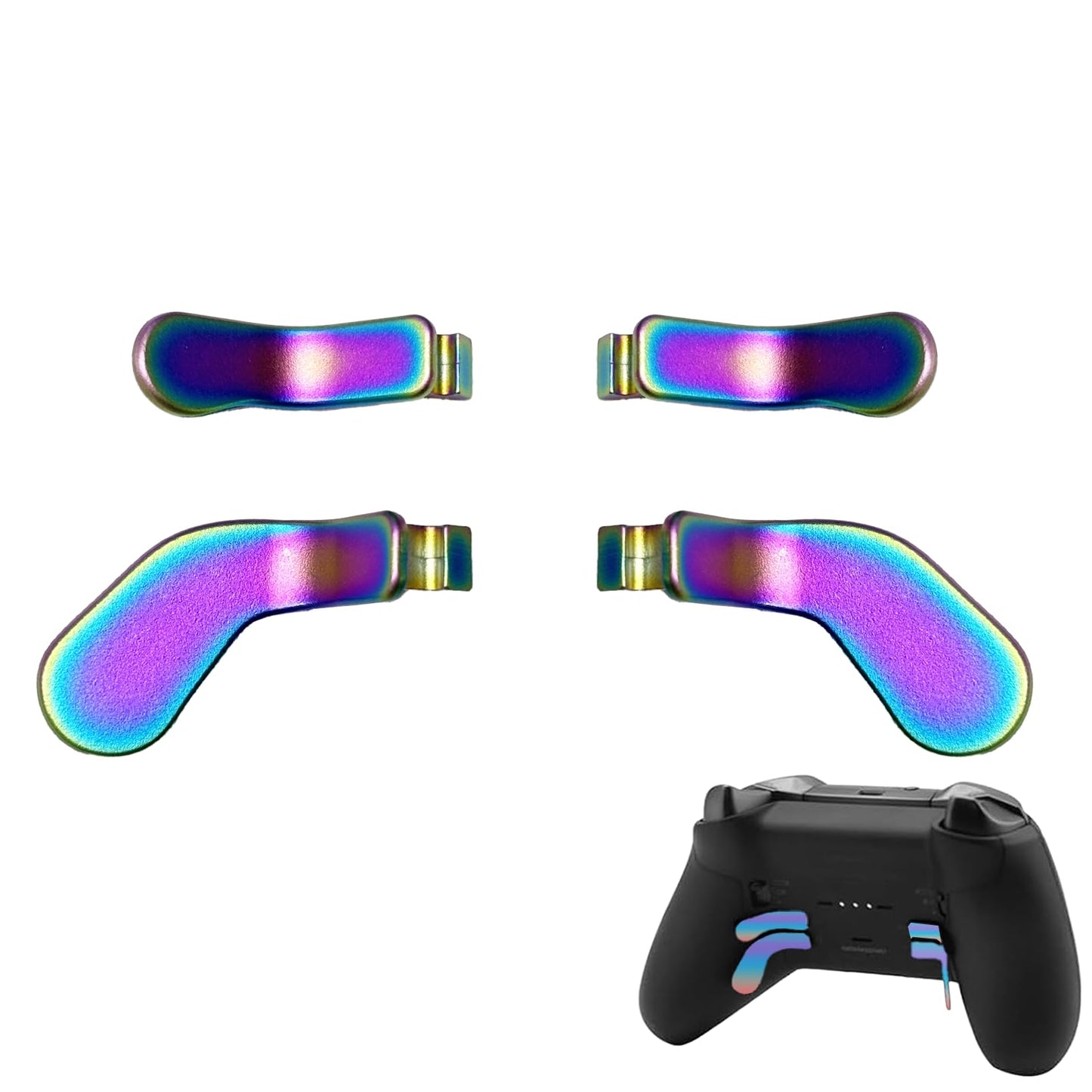 4Pcs Elite 2 Controller Metal Paddles for Xbox One Elite 2  Xbox One Elite Series 2 Controller  Stainless Steel Paddles Replacement Accessories for Xbox One Elite/ Elite Series 2/Elite 2 Core Controller (Rainbow) [video game]