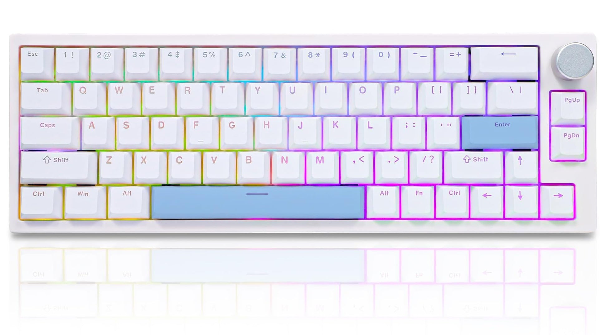 BOYI 66Pro Rapid control button Magnetic Switch 65% Mechanical Keyboard Hall Effect Gasket-Mounted RGB HotSwap Hyper-Fast Adjustable Actuation Wired Compact Gaming Keyboard with Knob(White)