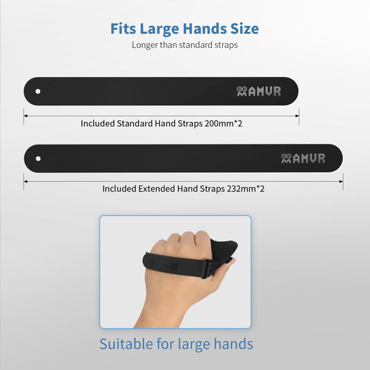 AMVR Extended Hand Straps for Oculus Quest 3 - Black, Ergonomic Design for Large Hands - Model 53957b61f4844183ae95e0dde54aeee0