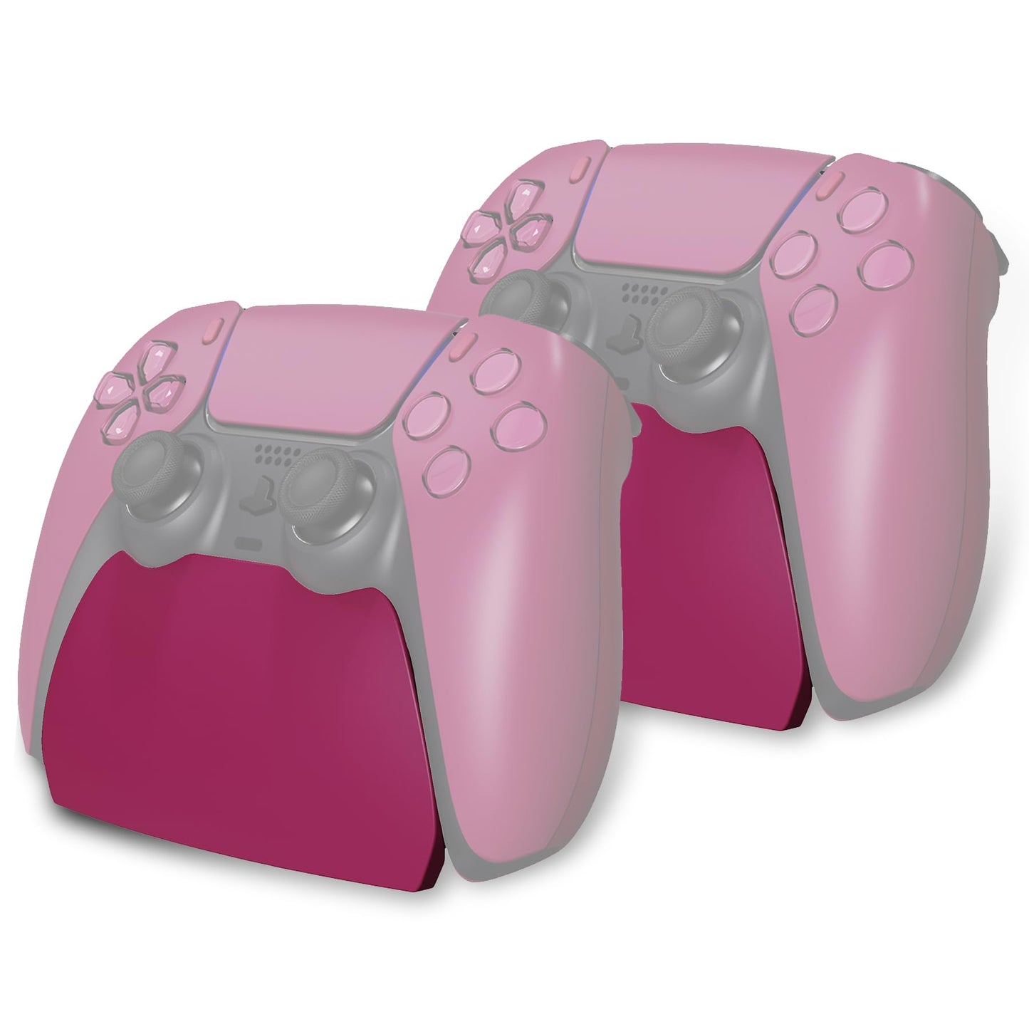 PlayVital 2 Pack Controller Display Stand for ps5  Gamepad Stand Desk Holder for ps5 Controller Accessories with Rubber Pads  Cosmic Red