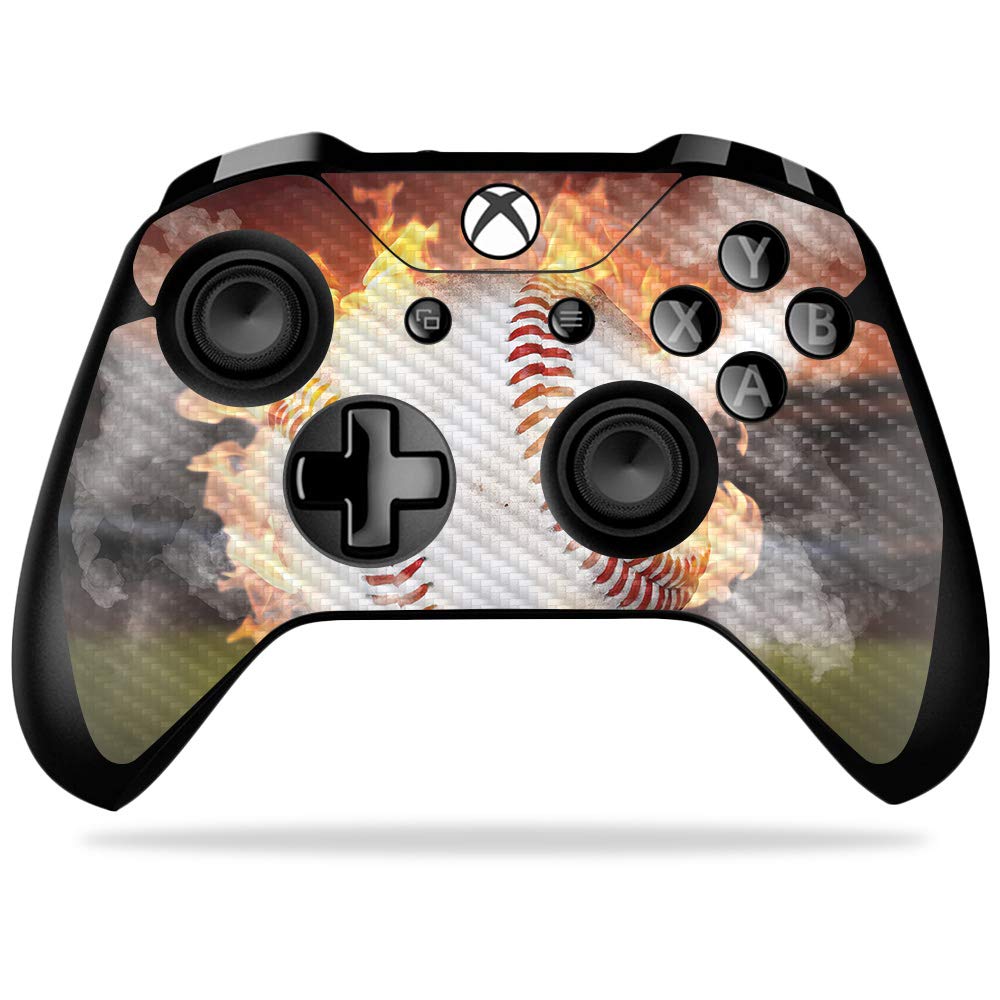 MightySkins Carbon Fiber Skin for Microsoft Xbox One X Controller - Fastball | Protective  Durable Textured Carbon Fiber Finish | Easy to Apply  Remove  and Change Styles | Made in The USA