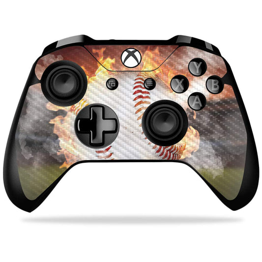 MightySkins Carbon Fiber Skin for Microsoft Xbox One X Controller - Fastball | Protective  Durable Textured Carbon Fiber Finish | Easy to Apply  Remove  and Change Styles | Made in The USA