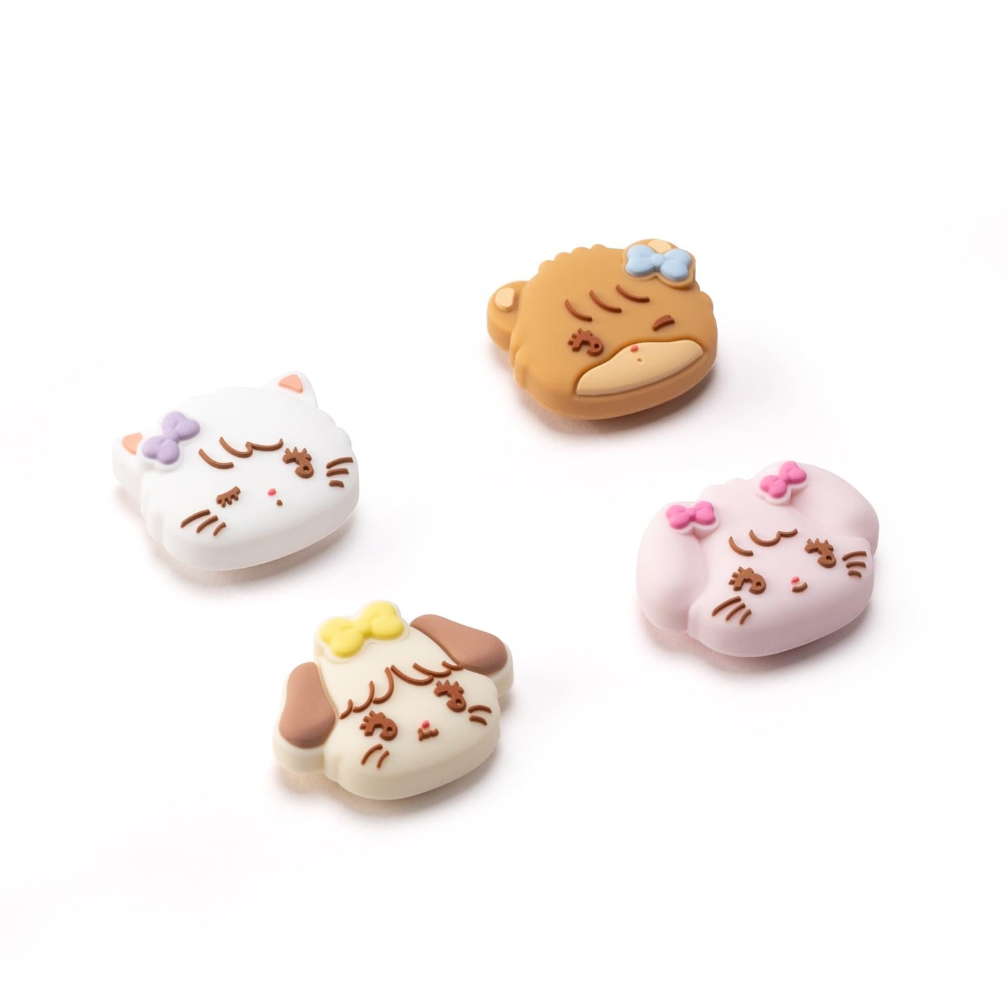 GeekShare 4PCS Switch Thumb Grip Caps Kawaii Thumbstick Caps Soft Silicone Joystick Cover Compatible with Switch/OLED/Switch Lite - Mikko Sweet Thoughts