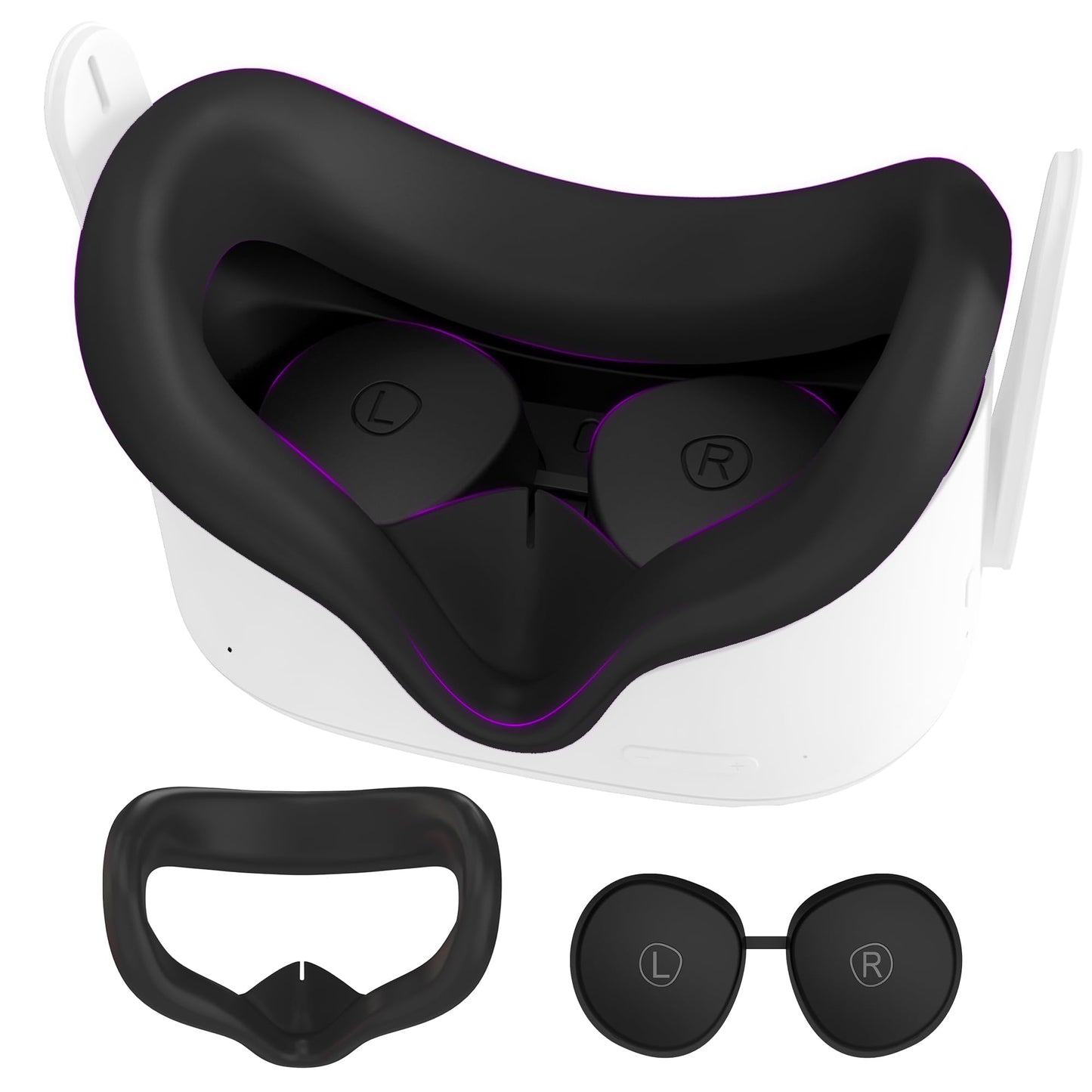 AMZDM Face Pad Cover for Oculus Quest 2 with Lens Covers Protectors Washable VR Silicone Covers for Meta Quest 2 VR Accessories