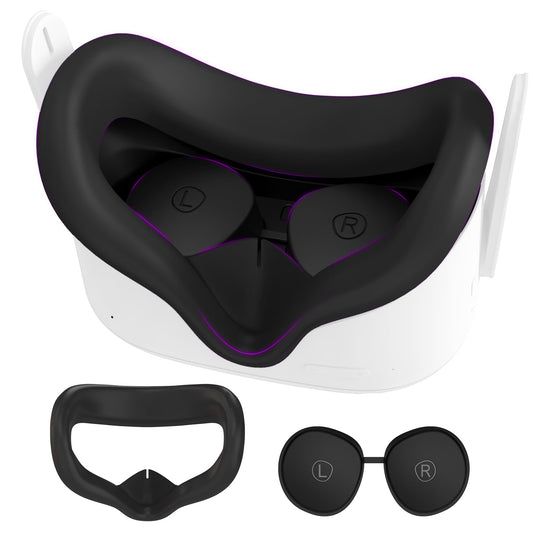 AMZDM Face Pad Cover for Oculus Quest 2 with Lens Covers Protectors Washable VR Silicone Covers for Meta Quest 2 VR Accessories