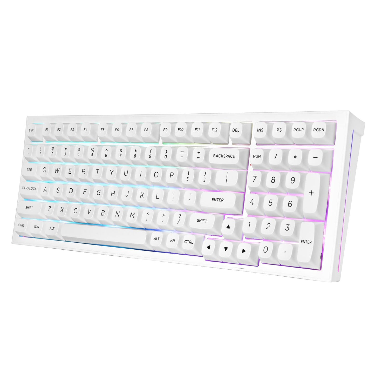 Redragon K723 Wireless Mechanical Gaming Keyboard Creamy  Hot Swappable Pre-lubed Linear Switches  Gasket Structure  Tri-Mode BT5.0/2.4GHz/USB-C  RGB Backlit  Custom for PC/Mac/PS/Xbox  White