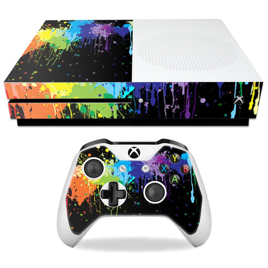 MightySkins Skin Compatible with Microsoft Xbox One S - Splatter | Protective, Durable, and Unique Vinyl Decal wrap Cover | Easy