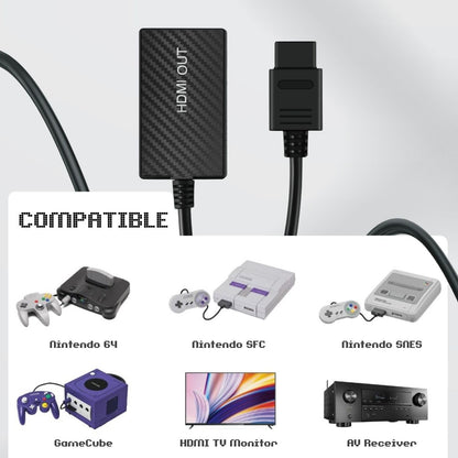 TNP N64 HDMI Adapter - Compatible with Nintendo N64, SNES, SFC - HDMI Converter for HD TVs and Monitors, Model 843354118782