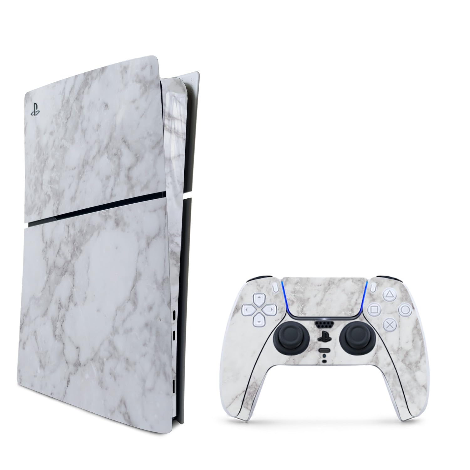 MightySkins Skin Compatible with Playstation 5 Slim Digital Edition Bundle - Frost Marble | Protective  Durable  and Unique Vinyl Decal wrap Cover | Easy to Apply | Made in The USA