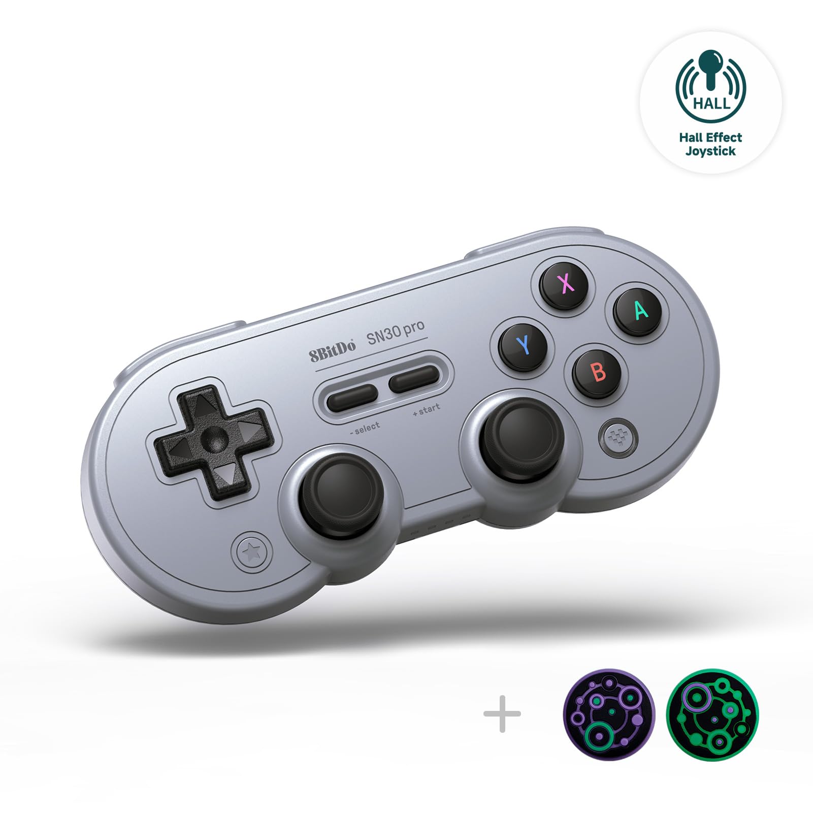 8Bitdo Sn30 Pro Wireless Controller - Hall Effect Joystick, Gray Edition for Switch, PC, Steam Deck, iOS, and Android