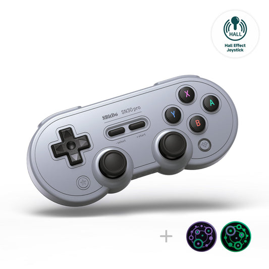 8Bitdo Sn30 Pro Wireless Controller - Hall Effect Joystick, Gray Edition for Switch, PC, Steam Deck, iOS, and Android