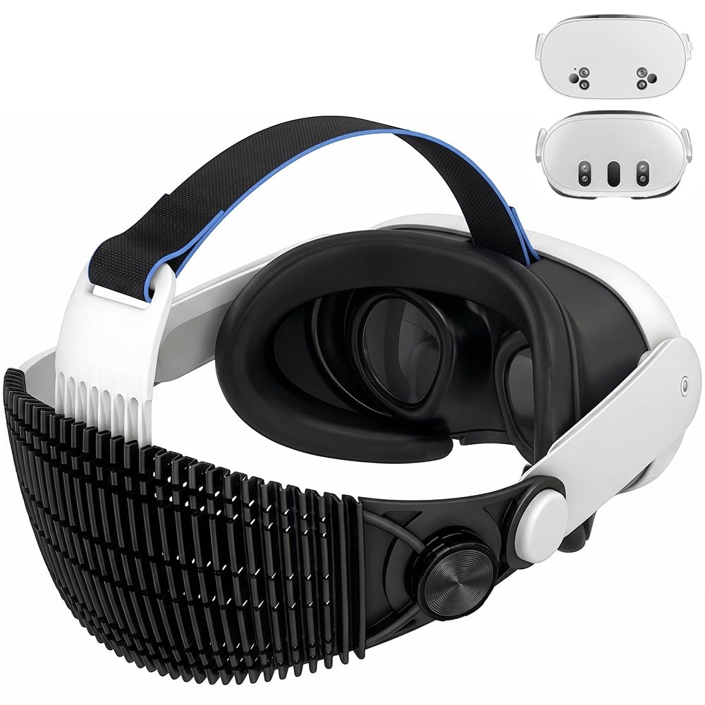 TicEaik Head Strap for Meta Quest 3/Quest 3S  0.20LB (90g) Ultra-Light Adjustable Comfort VR Head Strap  Breathable & Skin-Friendly  Stain-Resistant Washable Design  Reduces Head Pressure