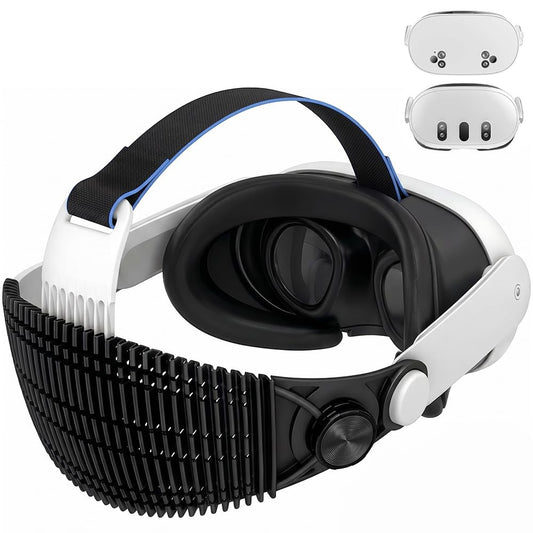 TicEaik Head Strap for Meta Quest 3/Quest 3S  0.20LB (90g) Ultra-Light Adjustable Comfort VR Head Strap  Breathable & Skin-Friendly  Stain-Resistant Washable Design  Reduces Head Pressure