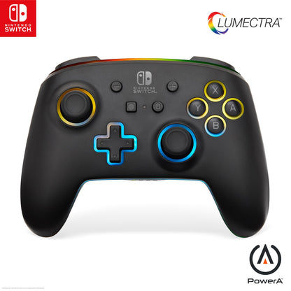 PowerA Enhanced Wireless Controller for Nintendo Switch - Black/LED, Model 1522807-01R, Officially Licensed Gaming Accessory