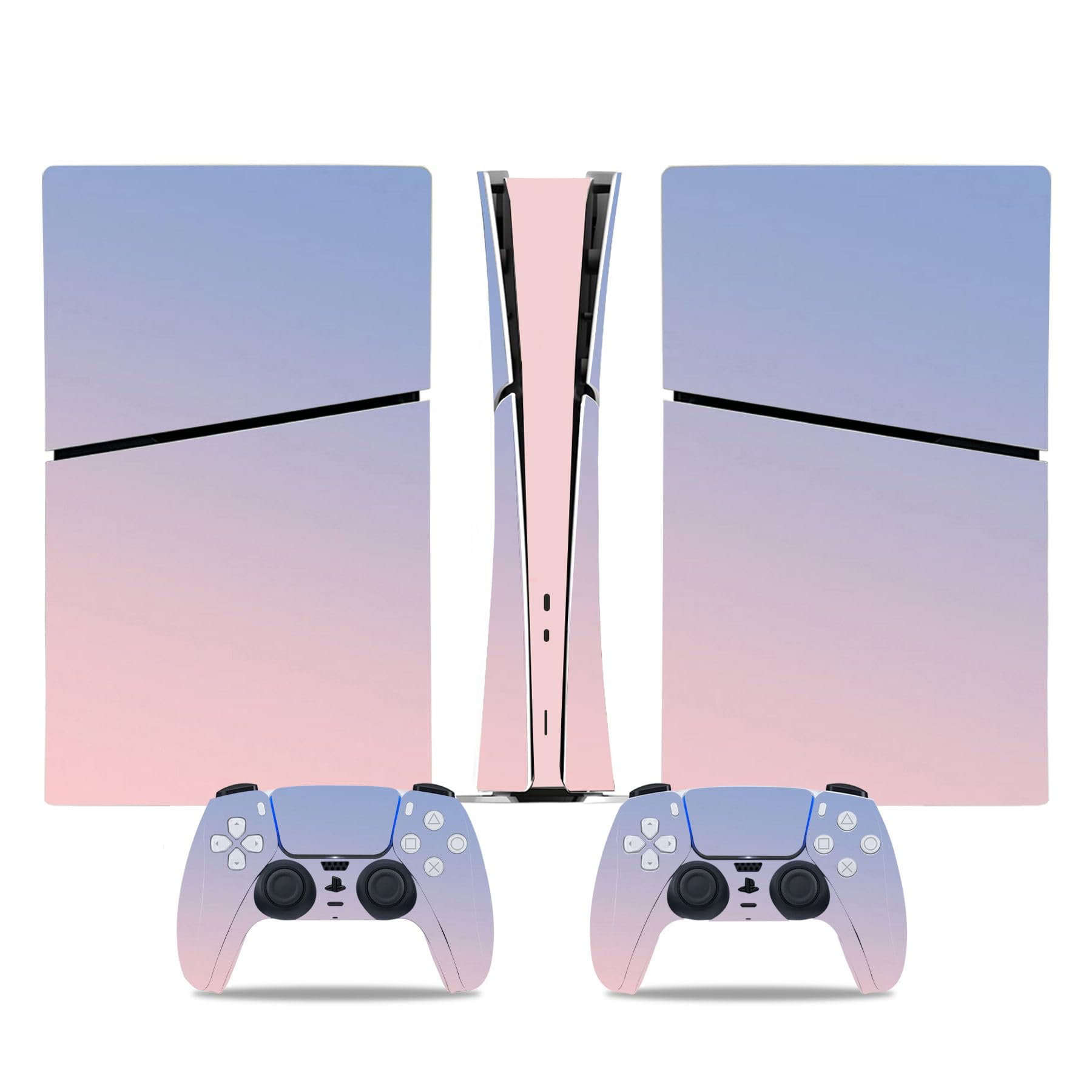 Skin Sticker for PS5 Slim Console, Protective Cover Decal Wrap for Digital Edition Controller (Multi)
