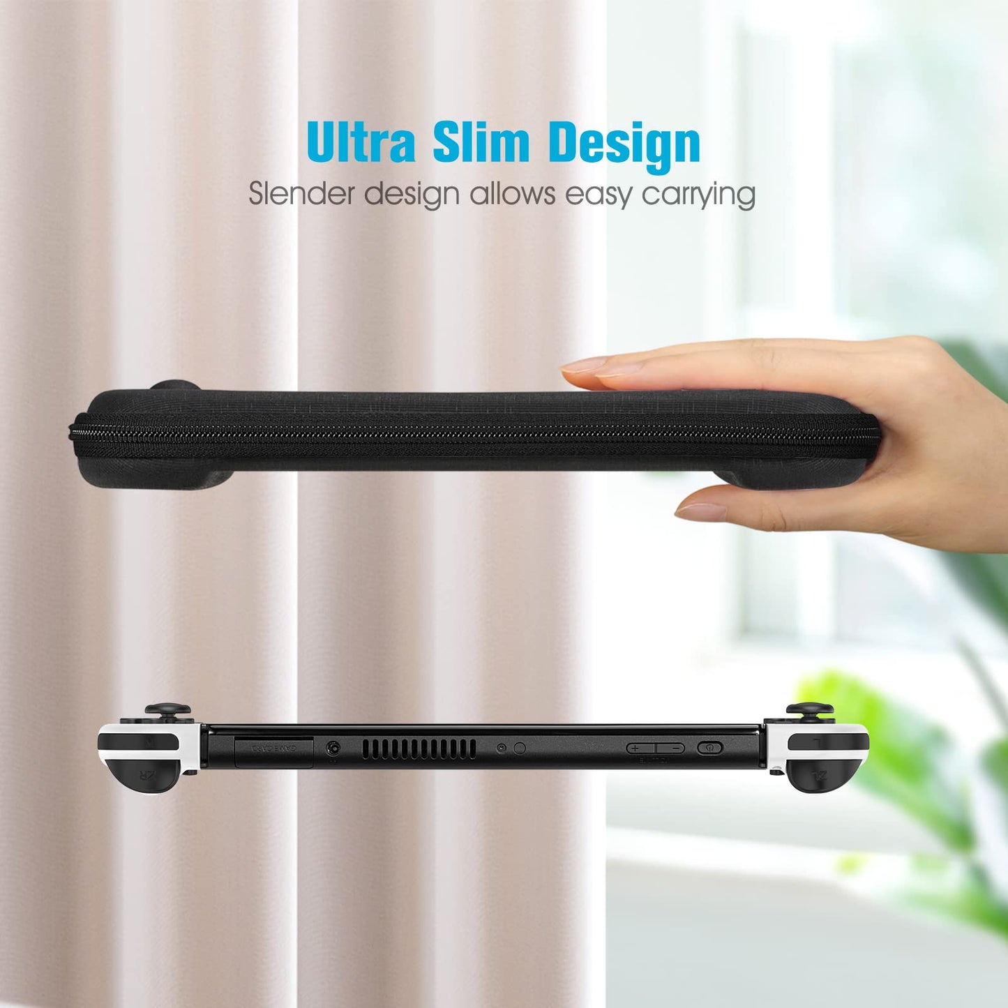 FINTIE Slim Carrying Case for Nintendo Switch OLED/Switch 2017 - Shockproof Travel Bag with 10 Game Cartridges, Evening Ombre