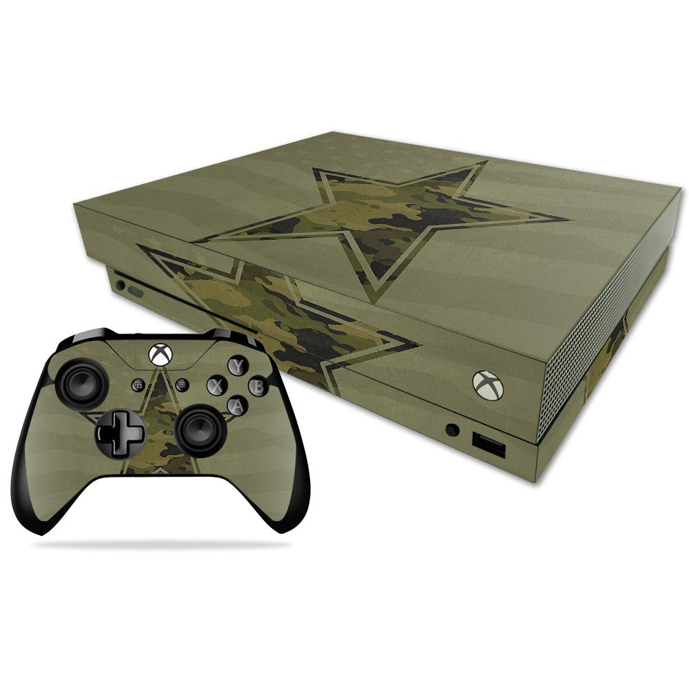 MIGHTY SKINS Xbox One X Skin - Army Star Vinyl Decal Wrap, Durable & Easy to Apply, Model MIXBONXCMB-Army Star