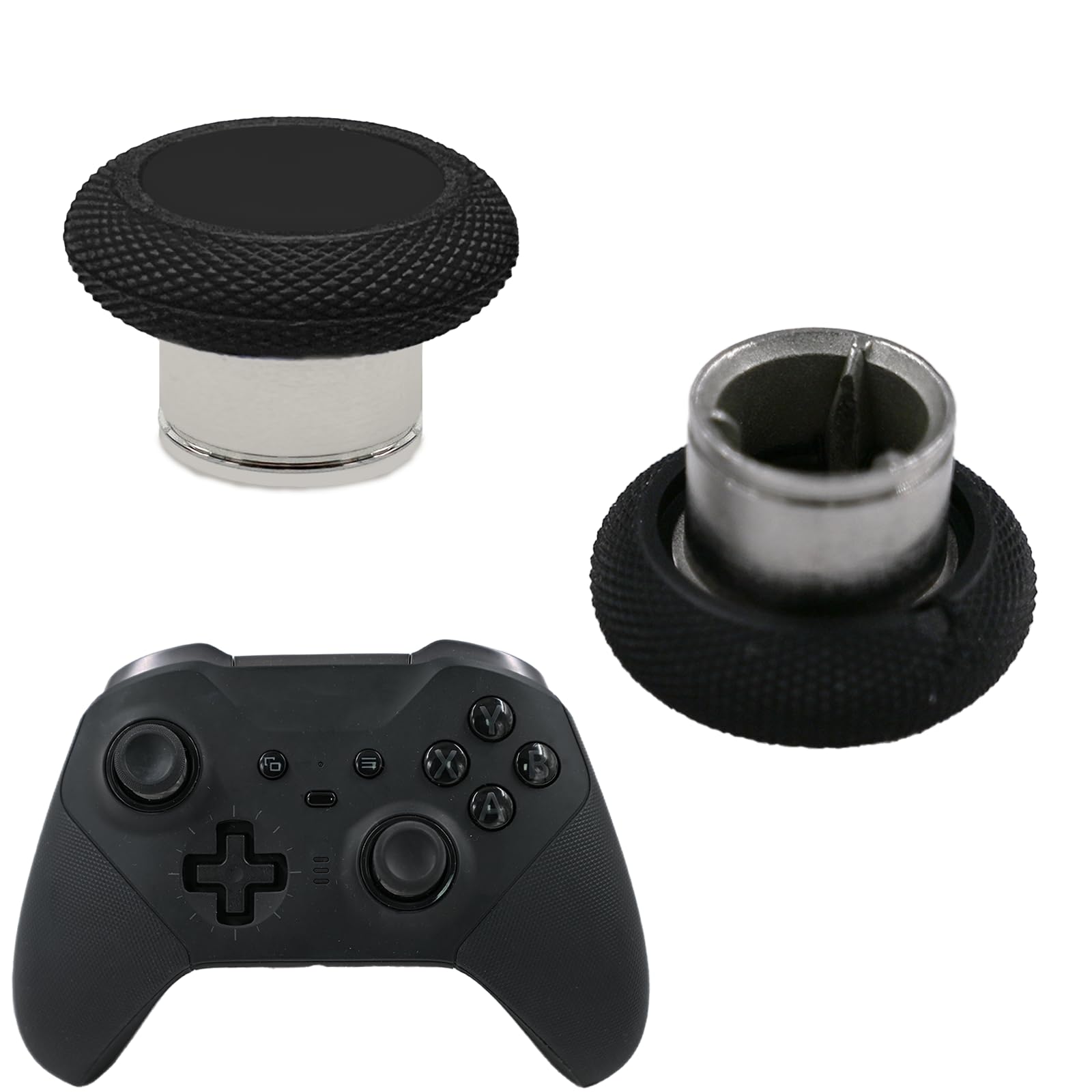 2 Pack Elite 2 Controller Short Thumbsticks Replacement for Xbox Elite Series 2 Controller 0.39in Standard Height Concave Magnetic Analog Short Joysticks Replacement for Elite Series 2 Core (Black)