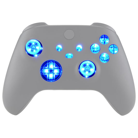 eXtremeRate Multi-Colors Luminated D-pad Thumbsticks Start Back Sync ABXY Buttons for Xbox Series X/S Controller  Transparent Clear 7 Colors 9 Modes DTF V2 LED Kit for Xbox Core Controller Model 1914
