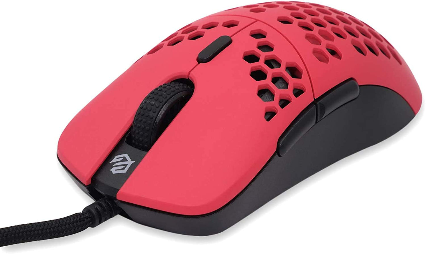 G-Wolves Hati HTM Wired Gaming Mouse - Ultra Lightweight 61G, 3360 Sensor, 6 Buttons, Aqua, Medium Size (Renewed)