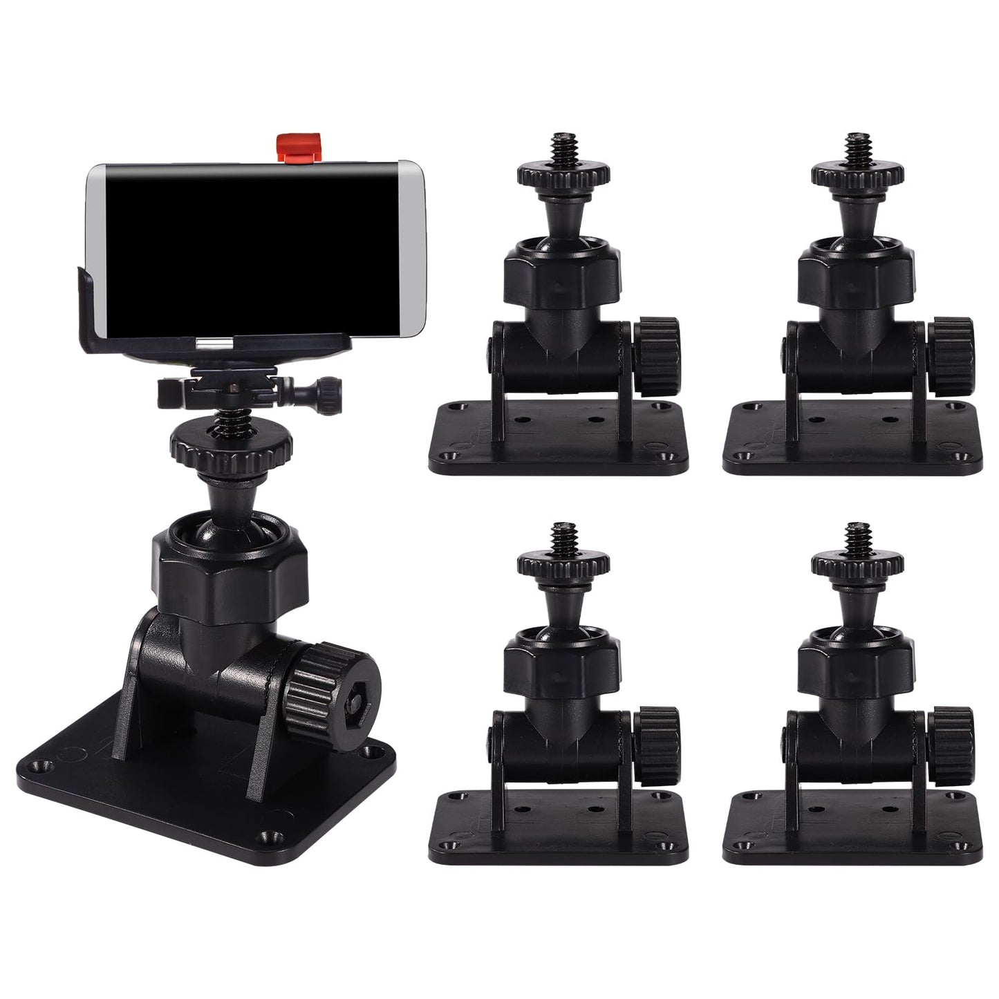 Lyreh 4pcs Wall Mount Bracket for HTC Vive/Valve Index - Self-Adhesive Mini Stand, Black, Model X21024