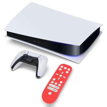 GEEKRIA Remote Control Cover for Sony PS5 - Silicone Skin Sleeve, Shock-Absorbent, Washable, Full Body Protection, Red