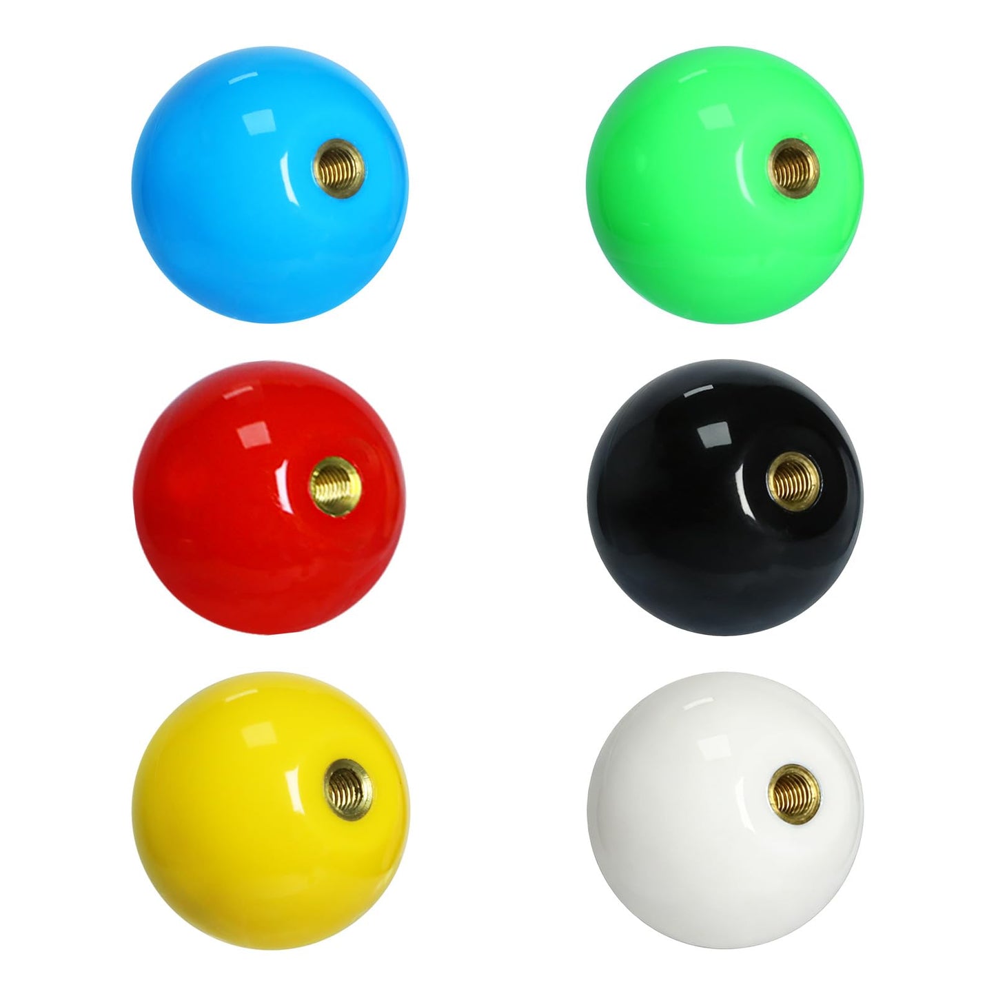 Gallipower 6Pcs Joystick Head Arcade Joystick Ball Top Handle Rocker Round Head Arcade Kit DIY Replacement Parts(6 colors)