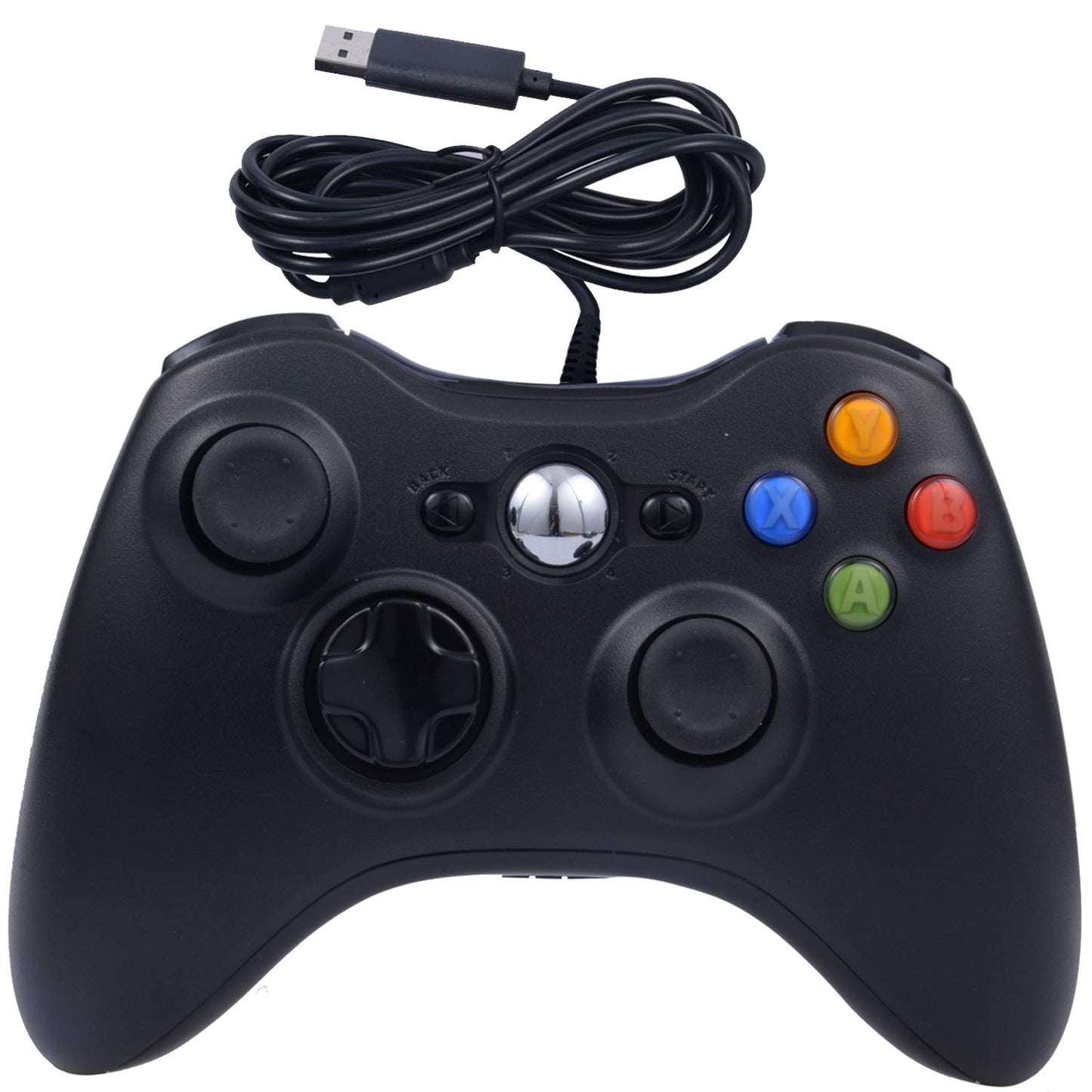 ONE250 USB Wired Game Pad Controller  Compatible with Xbox 360  Xbox 360 Slim  Windows PC - Replacement USB Wired Gamepad (Black)