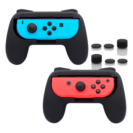 FASTSNAIL Grips for Nintendo Switch Joy-Con  Wear-resistant Handle Kit for Switch Joy Cons Controller  2 Pack (Black)