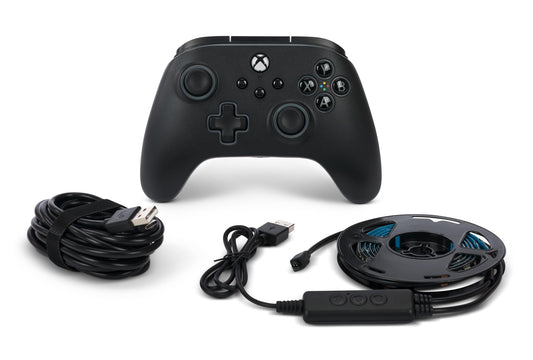PowerA Advantage Wired Controller for Xbox Series X|S with Lumectra + RGB LED Strip - Black  gamepad  wired video game controller  gaming controller  works with Xbox One and Windows 10/11  Officially Licensed for Xbox