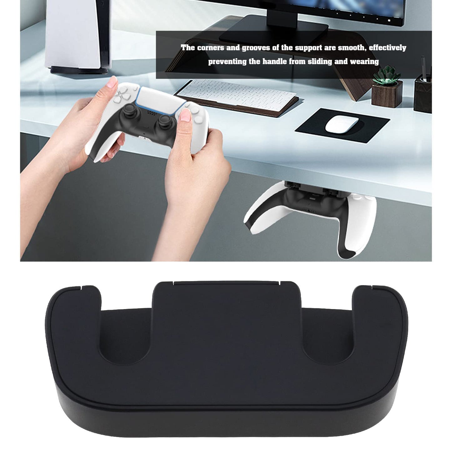 Create idea Under Desk Controller Holder for PS4/PS5, Black, ABS, 9x3.9x1.3cm, Model 9aa989e0-424f-465