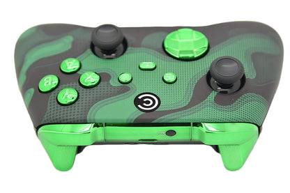 Custom Controllerzz Wireless Controller for PC & Xbox - Green Camo with Green Chrome Inserts