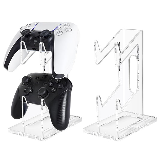 FYY Game Controller Holder - 2-Tier Acrylic Stand for Nintendo Switch, Xbox, PS5, PS4 - Clear Display, Model 1897