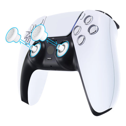 eXtremeRate ThumbsGear Ergonomic Thumbstick for PS5/PS4, Adjustable Joystick, 3 Heights, White, Model P4J1102