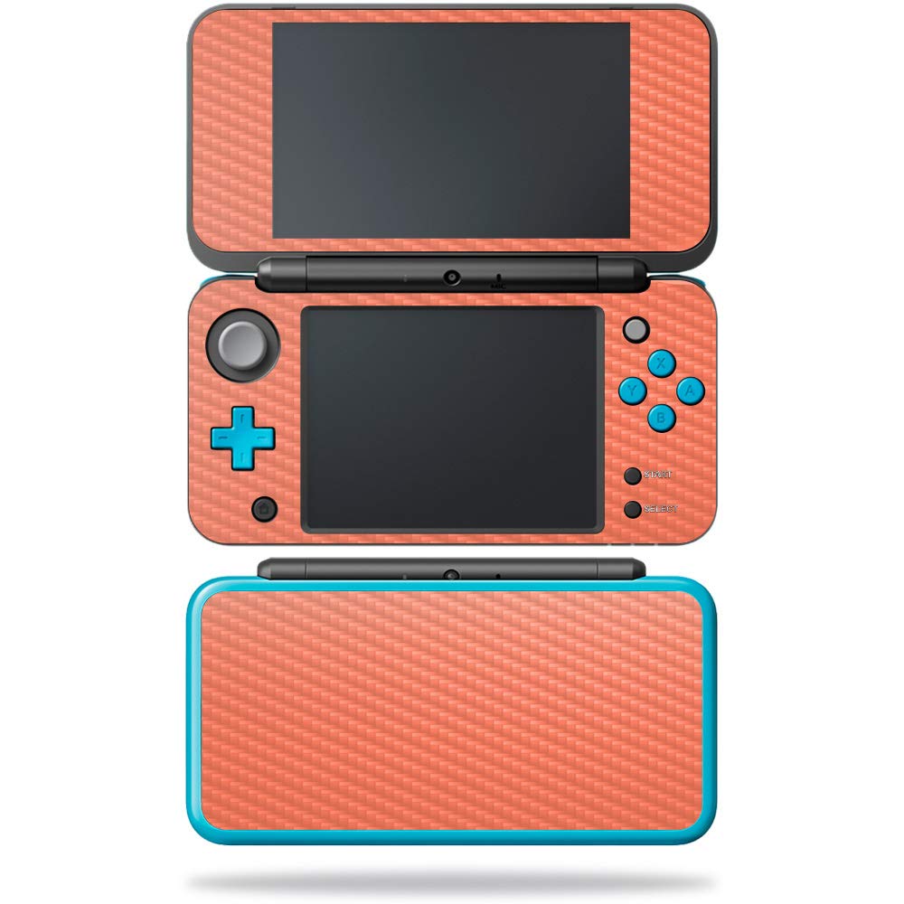 MightySkins Carbon Fiber Skin for Nintendo New 2DS XL - Salmon | Protective  Durable Textured Carbon Fiber Finish | Easy to Apply  Remove  and Change Styles | Made in The USA