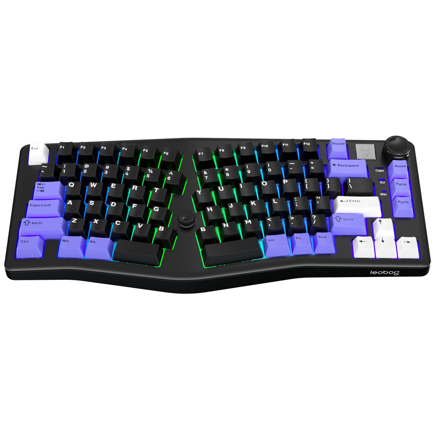 CORBOBO x LEOBOG A75 Alice Ergonomic Keyboard  Wireless Mechanical Gaming Keyboard Tri-Mode BT5.0/2.4G/Wired with Joystick and Knob  75% Layout RGB Backlit Hot Swappable Linear Switches for Win